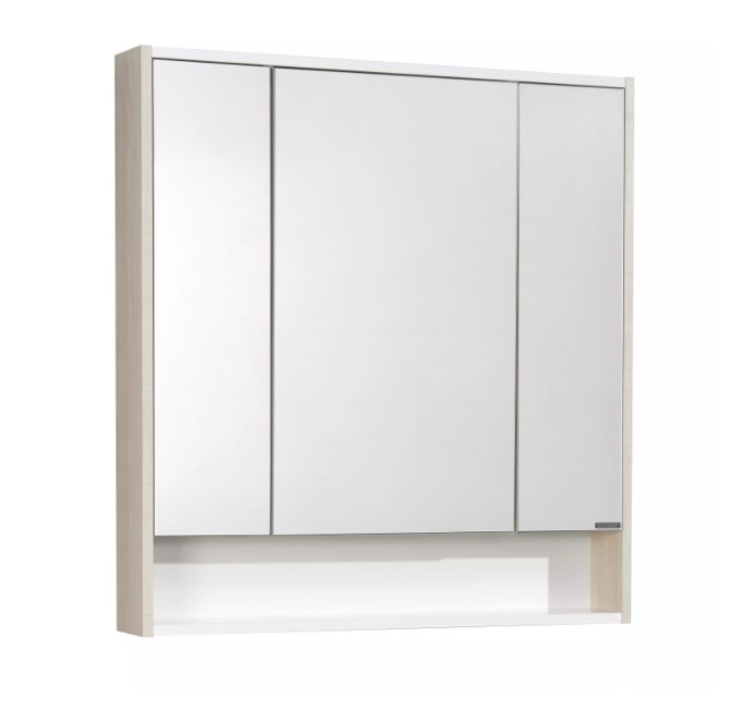 Зеркальный шкаф Акватон 1A215302RIB90 Рико 80 см, белый/ясень фабрик