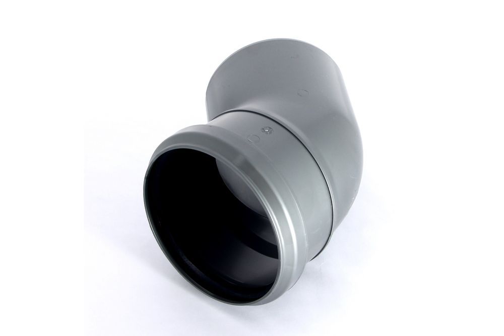 Отвод канализационный Силикон D 110х45° полипропилен (серый)