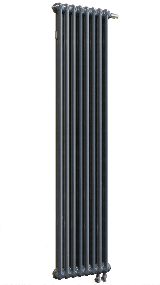Радиатор 2180/10 № 69 ventil oben, 10 секций, 1800х474 мм, 1640 Вт, нижнее подключение, встроенный термовентиль, черный матовый