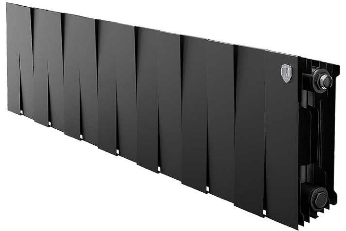 Биметаллический радиатор Piano Forte 200/100 мм, 14 секций, боковое подключение, Noir Sable