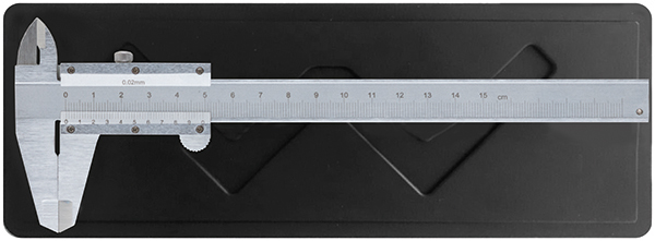 Штангенциркуль Курс 19840 металлический хромированный 150 мм/ 0,02 мм (пластиковый кейс)