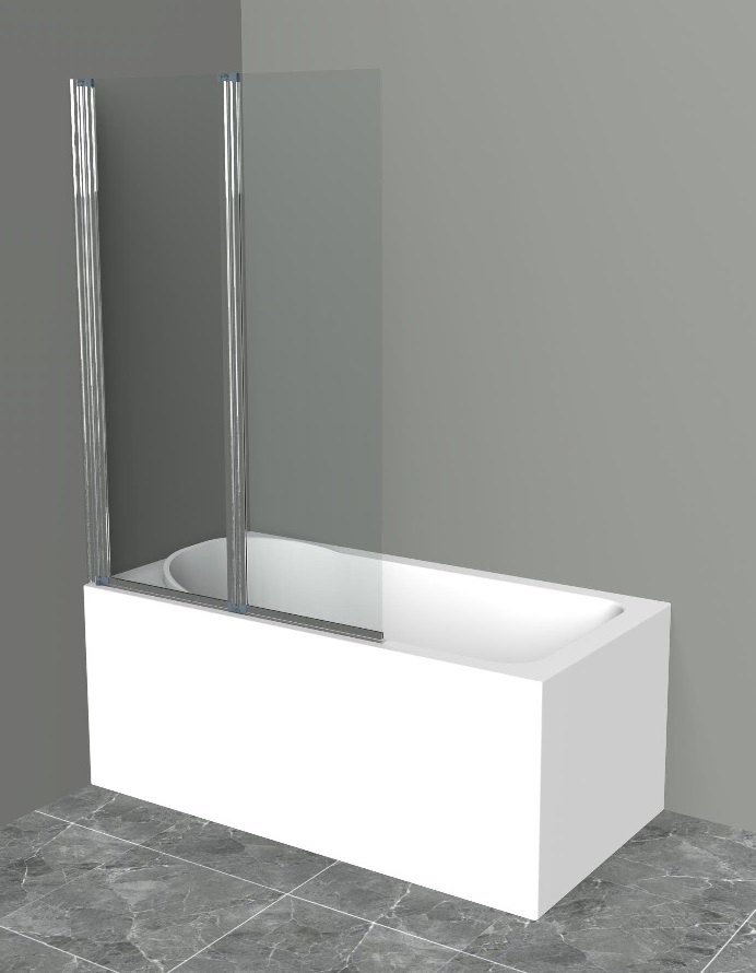 Шторка для ванны Uno-V-2-120/150-C-Cr, 1200х1500 мм, стекло прозрачное, поворотная, профиль хром