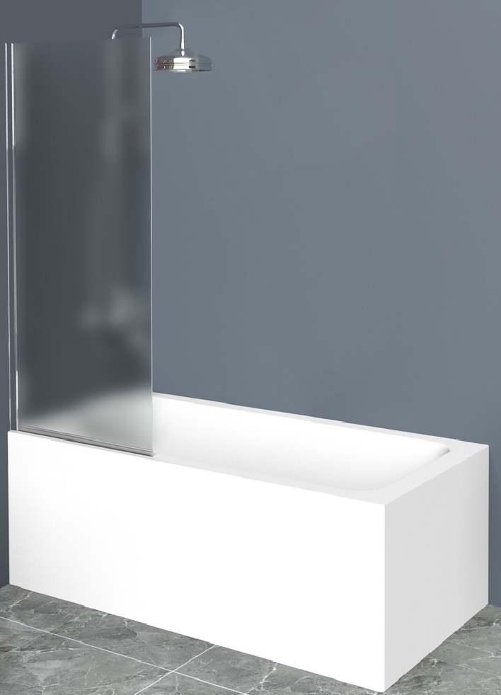 Шторка для ванны Uno-V-1-75/150-P-Cr, 750х1500 мм, стекло текстурное, распашная, профиль хром