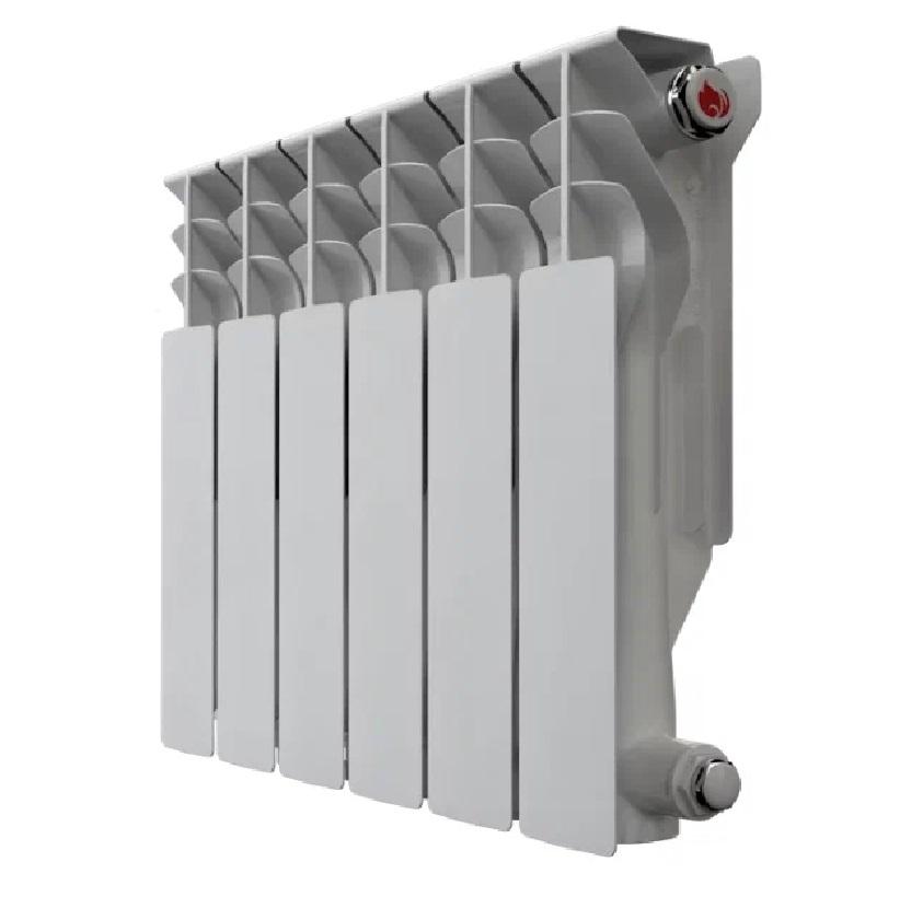 Алюминиевый радиатор Royal Thermo Revolution 350/80 мм, 10 секций, боковое подключение, белый