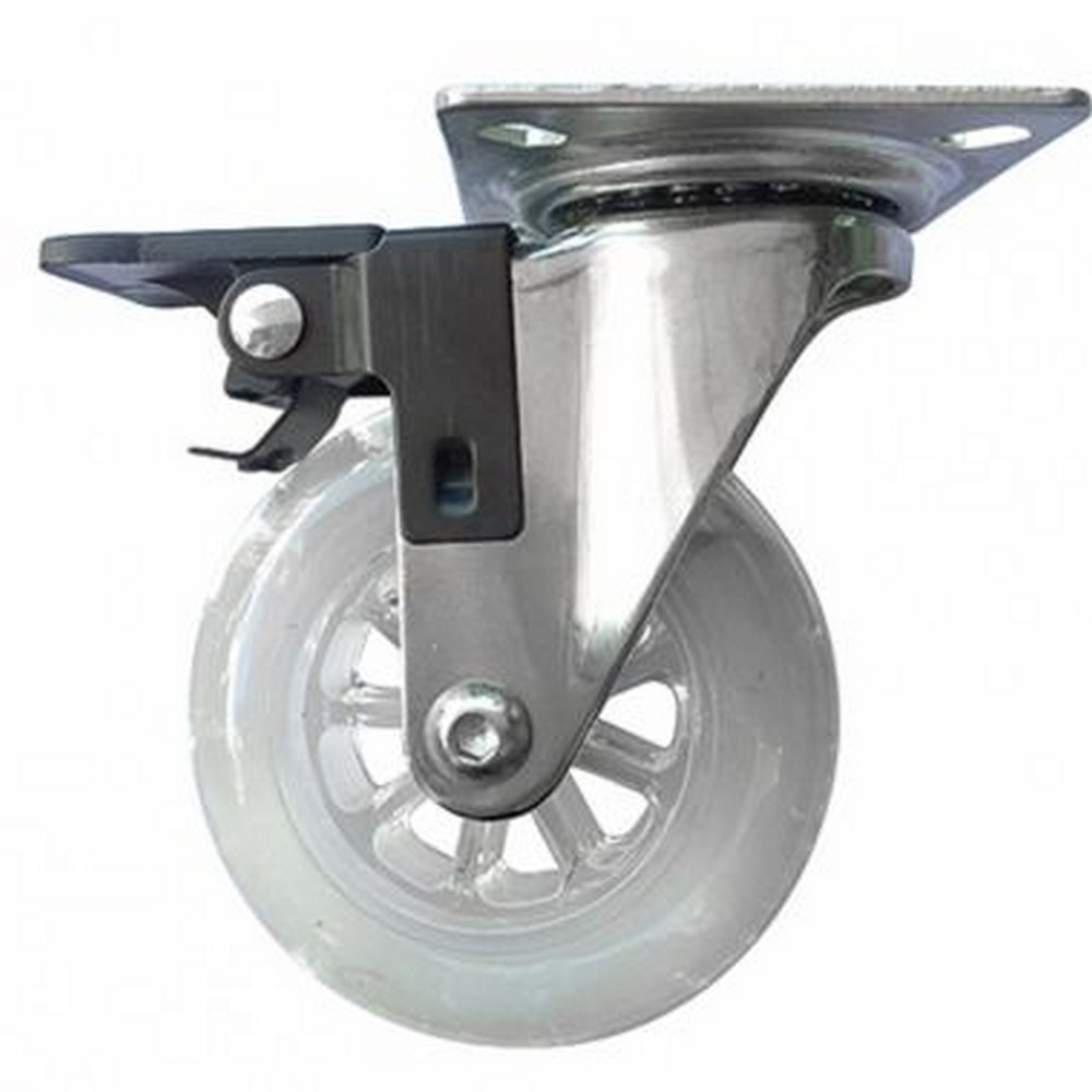 колесо поворотное с тормозом сибртех 68721 диаметр 100 мм крепление платформенное Колесо полиуретановое Сибртех 68738 прозрачное поворотное с тормозом D-75 мм, крепление платформенное