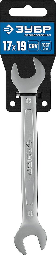 Рожковый гаечный ключ Зубр 17 x 19 мм