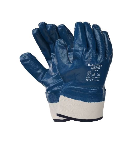 Перчатки 1001195180 с нитриловым полным покрытием, манжет - крага, Fort, арт. 0533 перчатки защитные трикотажные с нитриловым покрытием hesler 11 l бело синий