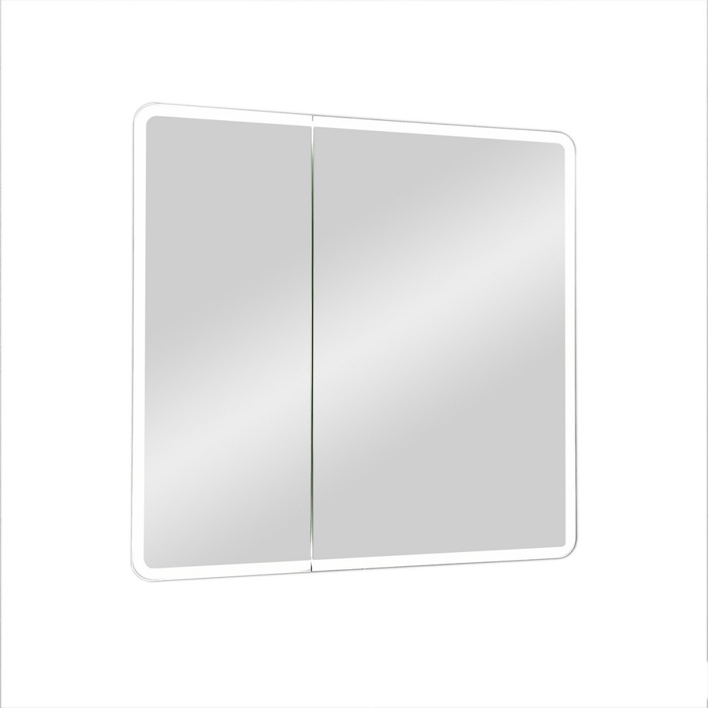 Зеркальный шкаф Континент Emotion 800х800, датчик движения, 2 полки, петли Firmax, пластиковый фасад
