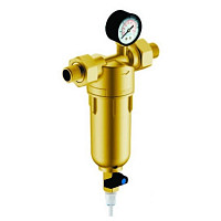 Фильтр Гейзер Бастион 1/2" для горячей воды, с манометром, 16бар, t-80*C, D53мм от Водопад  фото 1