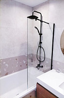 Шторка на ванну Oporto 804В 60х140 см стационарная, стекло прозрачное от Водопад  фото 1