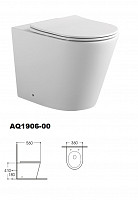 Унитаз напольно-приставной Акватек Pan AQ1906-00 безободковый, с сидением Termodur  микролифт от Водопад  фото 2