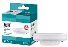 Лампа светодиодная IEK Eco LLE-T80-10-230-40-GX53, 10 Вт, T75 таблетка, 4000 К нейтральный белый, GX 53 от Водопад  фото 1