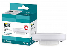 Лампа светодиодная IEK Eco LLE-T80-8-230-40-GX53, 8 Вт, T75 таблетка, 4000 К нейтральный белый, GX 53 от Водопад  фото 1