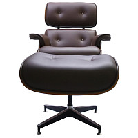 Кресло Bradex EAMES LOUNGE CHAIR и оттоманка EAMES LOUNGE CHAIR коричневые от Водопад  фото 2