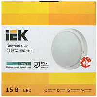 Светильник IEK LDPO0-4003-15-4000-K01, LED ДПО 4003 15Вт IP54 4000K круг белый от Водопад  фото 3