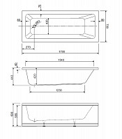 Акриловая ванна Cezares PLANE SOLO MINI-170-70-42-W37 170х70 от Водопад  фото 3