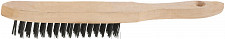 Проволочная стальная щетка Stayer 35020-4 4 ряда деревянная рукоятка от Водопад  фото 1