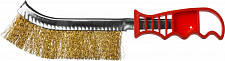 Щетка ручная Mirax 35112-1 витая стальная латунированная проволока Ø 0,3 мм, пластмассовая рукоятка, от Водопад  фото 1
