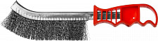 Щетка ручная Mirax 35112-2 витая стальная проволока Ø 0,3 мм, пластмассовая рукоятка, от Водопад  фото 1