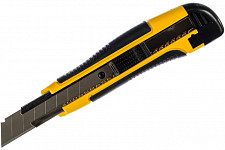 Нож технический FIT 10258, 18 мм усиленный прорезиненный, 2-х сторонняя автофиксация от Водопад  фото 1