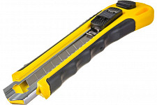 Нож технический FIT 10261, 18 мм усиленный прорезиненный, кассета 3 лезвия, автозамена лезвия от Водопад  фото 3