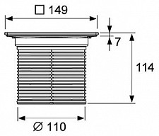 Декоративная решетка Tece 3660010 150 мм в стальной рамке с фиксаторами с монтажным элементом от Водопад  фото 2
