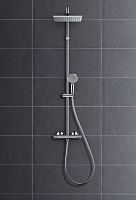 Душевая система Hansgrohe Vernis Shape Showerpipe 230 1jet 26286670 с термостатом, черный матовый от Водопад  фото 3