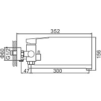 Смеситель для ванны с душем Ledeme L72203 с длинным изливом, хром от Водопад  фото 2