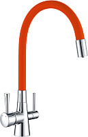 Смеситель для кухни Lemark Comfort LM3075C-Orange с подключением фильтра, хром / оранжевый от Водопад  фото 1