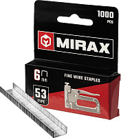 Скобы для степлера Mirax 3153-06 узкие 6 мм тип 53 1000 шт. от Водопад  фото 1