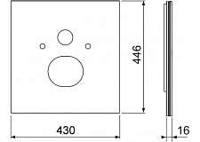 Нижняя панель Tece lux 9650107 для установки унитаза с крышкой биде, стекло черное от Водопад  фото 4