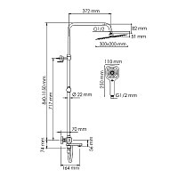 Душевая система WasserKRAFT A199.069.065.087.CH Thermo термостат, хром от Водопад  фото 3