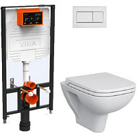 Комплект инсталляции VitrA 9004B003-7207 с унитазом S20 и кнопкой, сиденье микролифт от Водопад  фото 1
