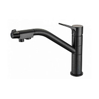 Смеситель для кухни Zorg Clean Water ZR 401 KF с подключением фильтра, черный металлик от Водопад  фото 1