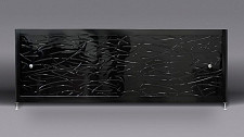Экран под ванну A-Screen 3 дверцы, Grass Black 1501-1700 мм, высота до 570 мм, белый / серый / черный профиль от Водопад  фото 1