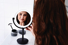 Зеркало косметическое настольное Ridder Moana О3207510 1х/5х-увелич. LED сенсор чёрный от Водопад  фото 3