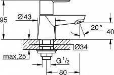 Вентиль Grohe BauEdge 20421000 вертикальный без функции смесителя, хром от Водопад  фото 2