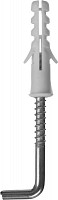 Распорный дюбель Зубр 30675-06-30 ЕВРО полипропиленовый с шурупом-крюком 6 х 30 / 4 х 45 мм 200 шт. от Водопад  фото 1