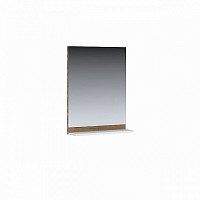 Зеркало с полкой Bandhours Elba Elb500.11, 490х106х700, белый глянец, вставка дуб от Водопад  фото 1