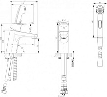 Смеситель для раковины Bravat Line F15299C-2 с гигиеническим душем, хром от Водопад  фото 2