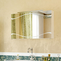 Зеркальный шкаф Bandhours Clarberg Due Amanti Due.04.10/W/СR, цвет белый, ручки хром, 100*70*17 см от Водопад  фото 1