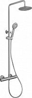 Душевая система Belbagno Nova NOV-VSC-T-IN с термостатическим смесителем для ванны, с верхним и ручным душем, нержавеющая сталь, исполнение сатин от Водопад  фото 1