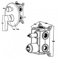 Душевая система Swedbe Platta 5544 со встроенным смесителем, хром от Водопад  фото 3