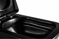 Унитаз подвесной Abber Rechteck AC1200MB безободковый, с сидением микролифт, черный матовый от Водопад  фото 3