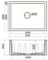 Мойка Omoikiri Mikura 61-WH 4993257 610х460, 1 чаша, Glossy Natceramic, белый глянец от Водопад  фото 3