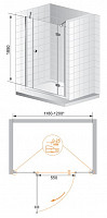 Душевая дверь Cezares Verona VERONA-W-B-13-40+60/60-C-Cr 160х195, стекло прозрачное, профиль хром от Водопад  фото 4
