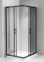 Душевой уголок Oporto 8013B 90x90x190 см прозрачное стекло 6 мм, профиль черный матовый от Водопад  фото 2