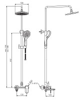 Душевая система Esko ST300 со смесителем, хром от Водопад  фото 2