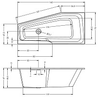 Акриловая ванна Riho Rething Space B112006005 160х75 заполнение через перелив, левая от Водопад  фото 3
