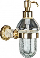Дозатор жидкого мыла Boheme Murano Cristal 10912-CRST-G настенный, золото от Водопад  фото 1